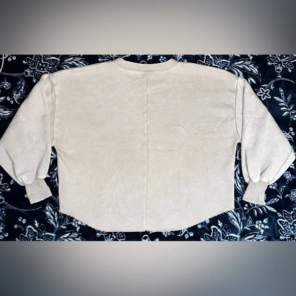 NEW! Zenana Acid Wash Fleece Cropped Pullover - Picture 3 of 3